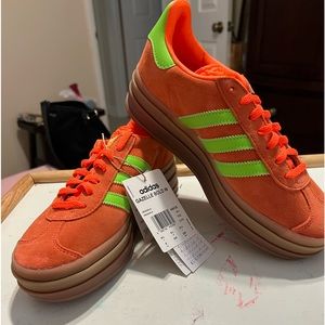 Adidas Gazelle Bold Orange Sneakers size 6 but fit like a 7